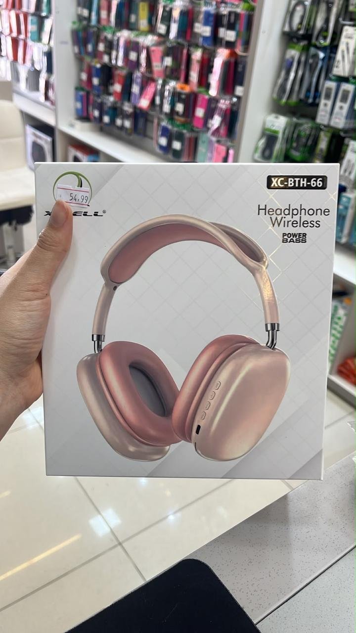 Headphone sem fio X-Cell na cor rosa